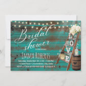 Rustic Love Ladder Wine Barrel Blauwgroen Vrijgeze Kaart (Voorkant)