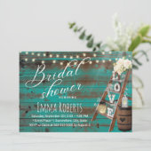 Rustic Love Ladder Wine Barrel Blauwgroen Vrijgeze Kaart (Staand voorkant)