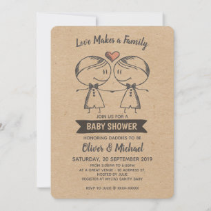 Rustic Love maakt een Baby shower van een familieg Kaart