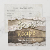 Rustic Love Rope Burlap Lace Vrijgezellenfeest Rec Uitnodiging Briefkaart (Voorkant / Achterkant)