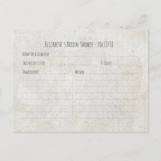 Rustic Love Rope Burlap Lace Vrijgezellenfeest Rec Uitnodiging Briefkaart (Achterkant)