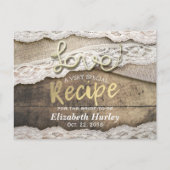 Rustic Love Rope Burlap Lace Vrijgezellenfeest Rec Uitnodiging Briefkaart (Voorkant)