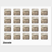 Rustic Love Rope Burlap Wedding Bedankt Vierkante Sticker (Vel)