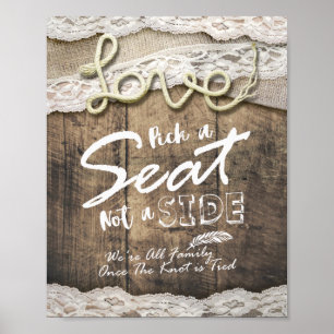 Rustic Love Rope kiest een stoel zonder zijband Poster