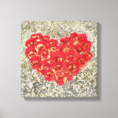 Rustic Love Rustic Valentijn Red & Gold Heart Canvas Afdruk (Voorkant)