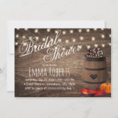 Rustic Love Sign Wine Barrel Autumn Vrijgezellenfe Kaart (Voorkant)