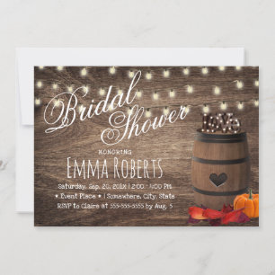Rustic Love Sign Wine Barrel Autumn Vrijgezellenfe Kaart