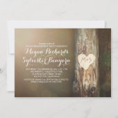 Rustic Love Tree Country Engagement Party Uitnodig Kaart (Voorkant)