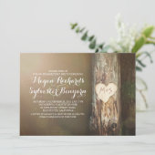 Rustic Love Tree Country Engagement Party Uitnodig Kaart (Staand voorkant)