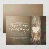 Rustic Love Tree Country Engagement Party Uitnodig Kaart (Voorkant / Achterkant)