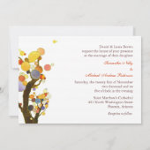 Rustic Love Trees Olive Green Wedding Kaart (Achterkant)