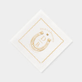 Rustic Love Western Horseshoe Monogram Wedding Folie Servetten (Rechts)
