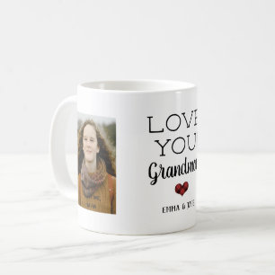 Rustic Love You Grandma Custom Photo Mok