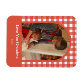 Rustic Love You Oma Gingham Foto Magneet (Horizontaal)