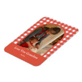 Rustic Love You Oma Gingham Foto Magneet (Linkerzijde)