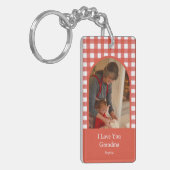 Rustic Love You Oma Gingham Foto Sleutelhanger (Voorkant Links)