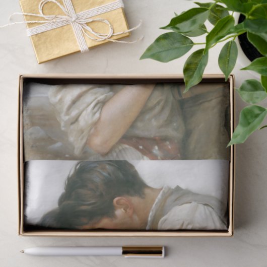 Rustic Lovers Tender Embrace Decoupage Tissuepapier (Geschenk)