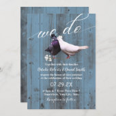 Rustic Lovevogels we maken een mosterd blauw huwel Kaart (Voorkant / Achterkant)