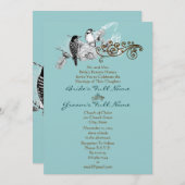 Rustic Lovevogels Wedding Invitation Kaart (Voorkant / Achterkant)
