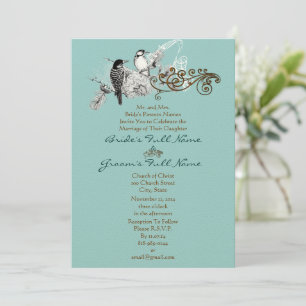Rustic Lovevogels Wedding Invitation Kaart