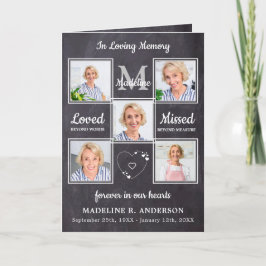 Rustic Loving Memory 5 Foto's Memorial Funeral Programma