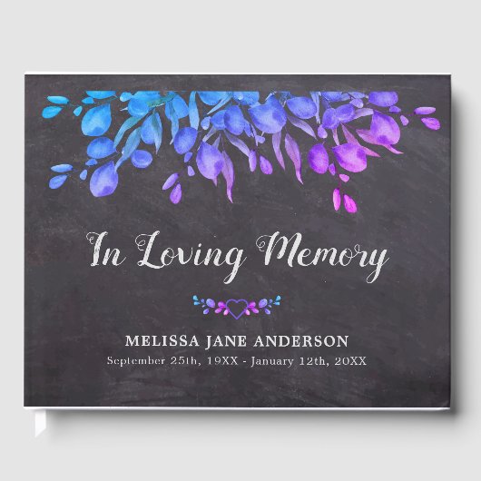 Rustic Loving Memory Botanical Memorial Funeral Gastenboek (Voorkant)