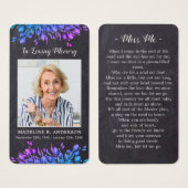 Rustic Loving Memory Funeral Memorial Prayer Kaart (Voorkant /achterkant)