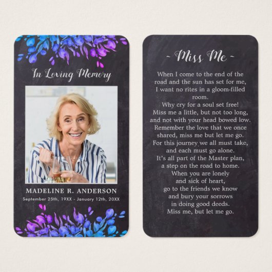 Rustic Loving Memory Funeral Memorial Prayer Kaart (Voorkant /achterkant)