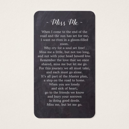 Rustic Loving Memory Funeral Memorial Prayer Kaart (Achterkant)