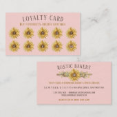 Rustic Loyalty Roze Deegroller Zonnebloemen Bakker Visitekaartje (Voorkant / Achterkant)