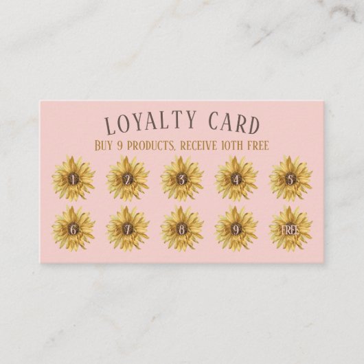 Rustic Loyalty Roze Deegroller Zonnebloemen Bakker Visitekaartje (Voorkant)