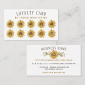 Rustic Loyalty Sunflower Punch Koop negen gratis Visitekaartje (Voorkant / Achterkant)