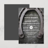 Rustic Lucky Charm Hoefijzer Weddencard Kaart (Voorkant / Achterkant)