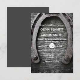 Rustic Lucky Charm Hoefijzer Weddencard Kaart