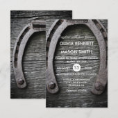 Rustic Lucky Charm Hoefijzer Weddencard Kaart (Voorkant / Achterkant)