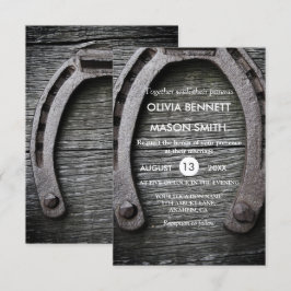 Rustic Lucky Charm Hoefijzer Weddencard Kaart