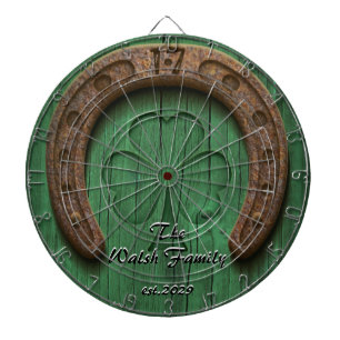 Rustic Lucky Hoefijzer Irish Family Custom Dartbord