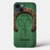 Rustic Lucky Hoefijzer Irish Personalized Case-Mate iPhone Case (Achterkant)
