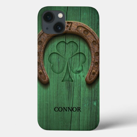 Rustic Lucky Hoefijzer Irish Personalized Case-Mate iPhone Case (Achterkant)