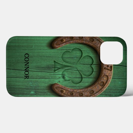 Rustic Lucky Hoefijzer Irish Personalized Case-Mate iPhone Case (Achterkant (horizontaal))