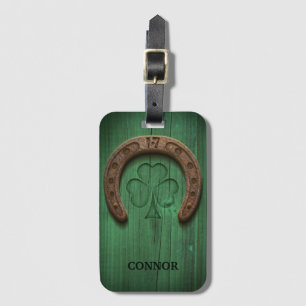 Rustic Lucky Hoefijzer Irish Personalized Luggage Bagagelabel