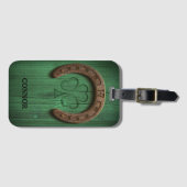 Rustic Lucky Hoefijzer Irish Personalized Luggage Bagagelabel (Voorkant (horizontaal))