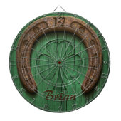 Rustic Lucky Horse Shoe Irish Personalized Dartbord (Voorkant)