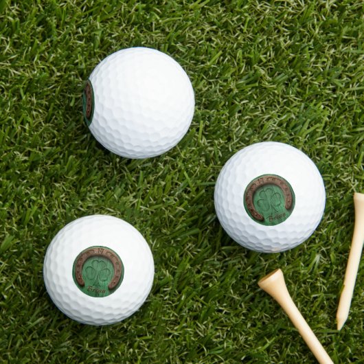Rustic Lucky Horse Shoe Irish Personalized Golfballen (Insitu Gras)