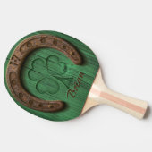 Rustic Lucky Horse Shoe Irish Personalized  Tafeltennisbatje (Zijkant)