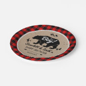 Rustic Lumberjack Beer Boy Baby shower Papieren Bordje (Gekanteld)