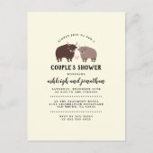 Rustic Lumberjack Bison Couple's Baby shower Uitnodiging Briefkaart (Voorkant)