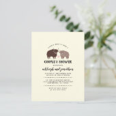 Rustic Lumberjack Bison Couple's Baby shower Uitnodiging Briefkaart (Staand voorkant)