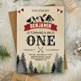 Rustic Lumberjack Boys Wild Eén eerste verjaardag Kaart