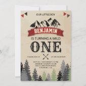 Rustic Lumberjack Boys Wild Eén eerste verjaardag Kaart (Voorkant)